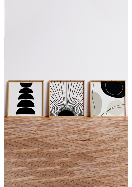 Ahşap Çerçeveli Mdf Kare Tablo Seti Salon ve Oturma Odası Için KR4014 23 x 23 modelleri