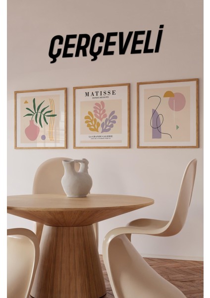 🖌️ Minimalist 3'lü Tablo Seti | 3 Boy Seçeneği | 23X23 – 42X42 cm | Silinebilir Mdf KR4041 23 x 23