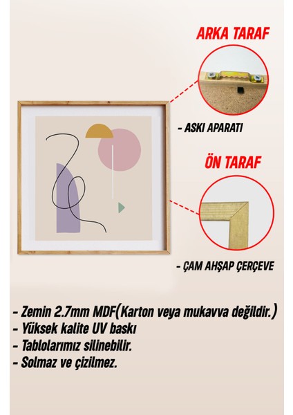 🖌️ Minimalist 3'lü Tablo Seti | 3 Boy Seçeneği | 23X23 – 42X42 cm | Silinebilir Mdf KR4041 23 x 23 indirimleri