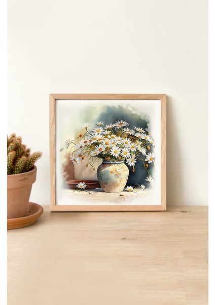 Ahşap Çerçeveli Mdf Kare Tek Tablo (Kendi Tablo Setinizi Oluşturacağınız Liste) 23 x 23 Çerçeveli TX1202