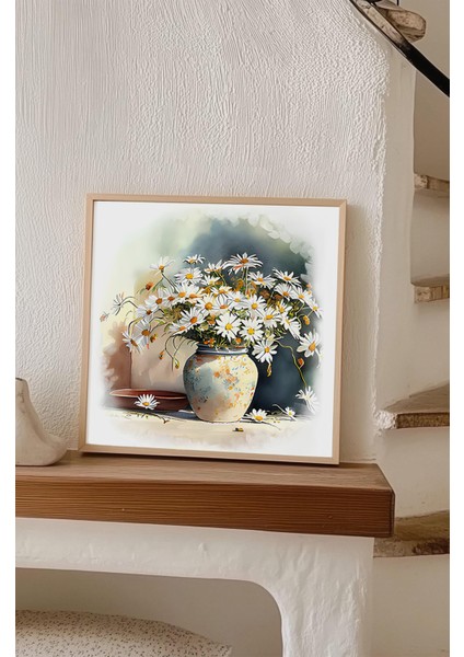 Ahşap Çerçeveli Mdf Kare Tek Tablo (Kendi Tablo Setinizi Oluşturacağınız Liste) 23 x 23 Çerçeveli TX1202 fırsatları