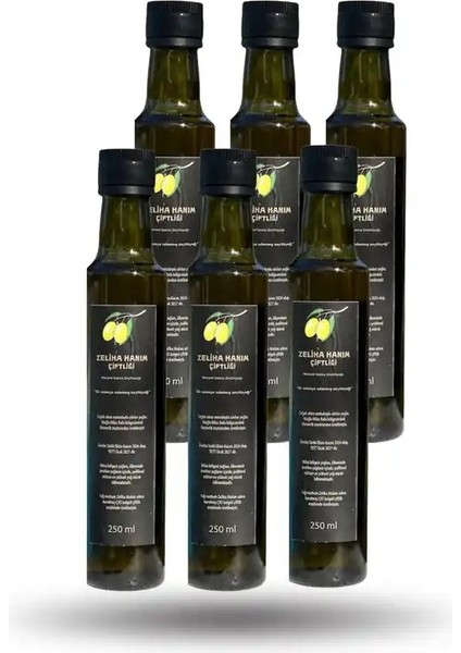250 ml Naturel Sızma Zeytinyağı x 6 Ad.(Toplam: 1500 ml )