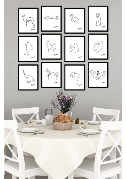 Dekorize Mdf Tablo Seti 12 Parça - Salon Oturma Odası Için Duvar Dekoru Çerçeve Görünümlü Onk Seri 13 x 17 Onk 1009 fırsatları