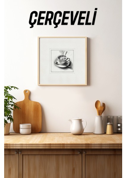 Ahşap Çerçeveli Mdf Kare Tek Tablo (Kendi Tablo Setinizi Oluşturacağınız Liste) MUTFAK03 23 x 23 Çerçeveli TX1099