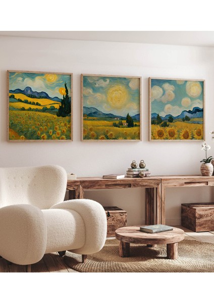 Ahşap Çerçeveli Mdf Kare Tablo Seti Salon ve Oturma Odası Için KR4012 23 x 23 fırsatları