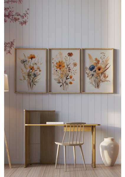 Ahşap Çerçeveli Mdf Tablo Seti Salon ve Oturma Odası Için ÇT3087 23 x 32 fırsatları