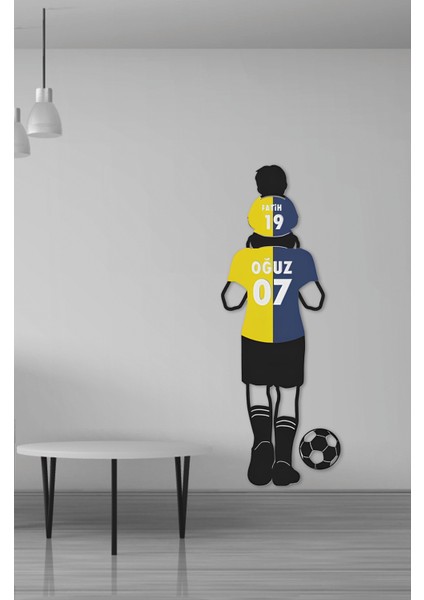 Baba Evlat Aynı Renkler 'gönül Verilen Renkler' Mdf Forma Tablo Sarı Lacivert 165 x 50