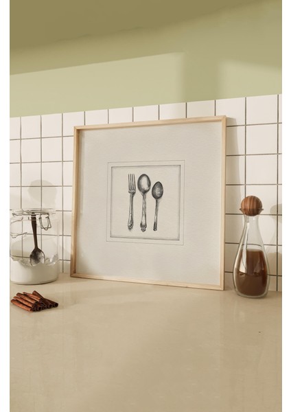 Ahşap Çerçeveli Mdf Kare Tek Tablo (Kendi Tablo Setinizi Oluşturacağınız Liste) MUTFAK03 23 x 23 Çerçeveli TX1097 fiyatları