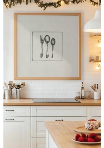 Ahşap Çerçeveli Mdf Kare Tek Tablo (Kendi Tablo Setinizi Oluşturacağınız Liste) MUTFAK03 23 x 23 Çerçeveli TX1097 fırsatları