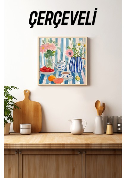 Ahşap Çerçeveli Mdf Kare Tek Tablo (Kendi Tablo Setinizi Oluşturacağınız Liste) MUTFAK03 23 x 23 Çerçeveli TX1189