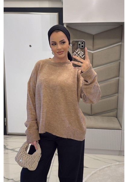 Kadın Camel Yumoş Basıc Kazak modelleri