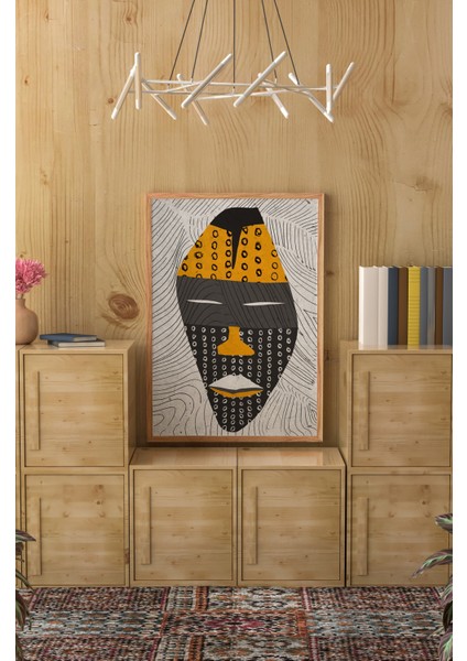 Ahşap Çerçeveli Mdf Tek Tablo Abstract Yüz Modeli Tablo (Kendi Tablo Setinizi Oluşturacağınız Liste) 23 x 32 Çerçevelli 1098