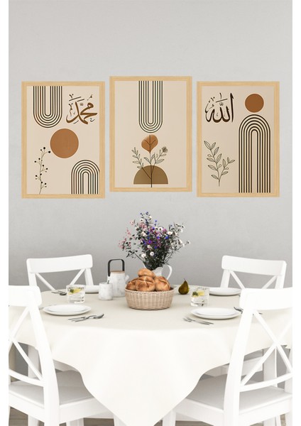 🖼️ Allah-Muhammed Yazılı Minimalist 3’lü Tablo Seti 🌟 CRVS1071 13 x 17 indirimleri