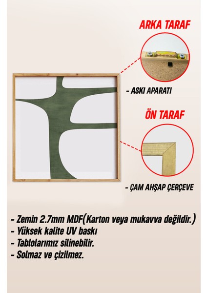 Ahşap Çerçeveli Mdf Kare Tek Tablo (Kendi Tablo Setinizi Oluşturacağınız Liste) TX1027 23 x 23