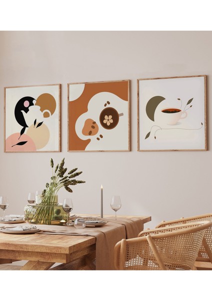 ☕ Kahve Temalı 3’lü Tablo Seti | Sade Modern Stil | Uv Baskı – Mdf – Ahşap Çerçeve KR4045 23 x 23 fiyatları