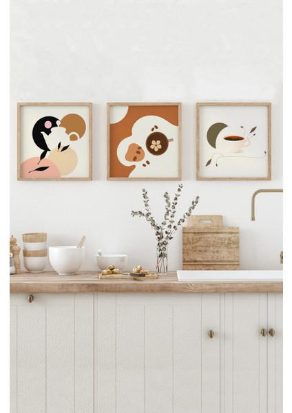 ☕ Kahve Temalı 3’lü Tablo Seti | Sade Modern Stil | Uv Baskı – Mdf – Ahşap Çerçeve KR4045 23 x 23 fırsatları