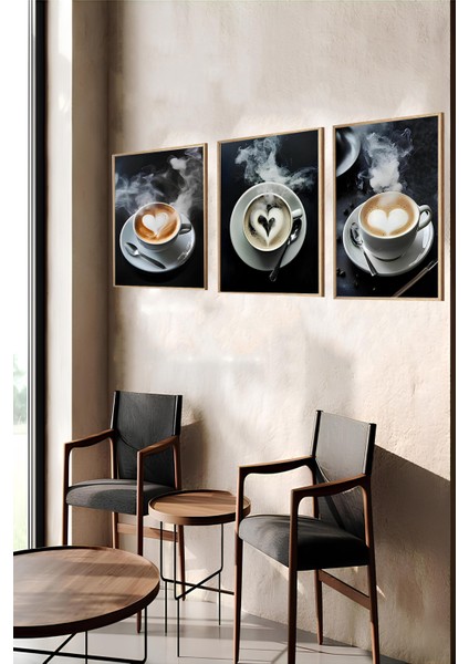 ☕ Buharlı Kalp Latte Desenli 3’lü Çerçeveli Mdf Tablo Seti – 3 Ebat Seçeneğiyle CRV1012 23 x 32 indirimleri