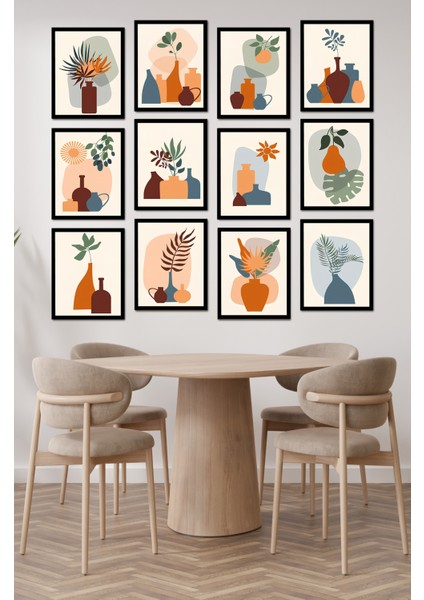 Dekorize Mdf Tablo Seti 12 Parça - Salon Oturma Odası Için Duvar Dekoru Çerçeve Görünümlü Onk Seri 1021 13 x 17 modelleri