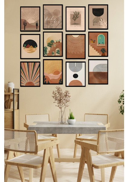Dekorize Mdf Tablo Seti 12 Parça - Salon Oturma Odası Için Duvar Dekoru Çerçeve Görünümlü Onk 1006 13 x 17 fiyatları