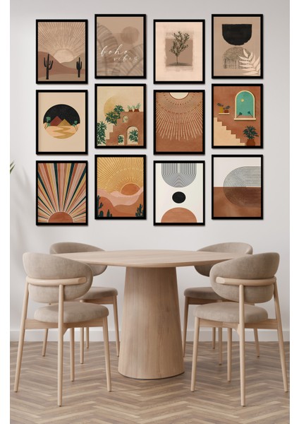 Dekorize Mdf Tablo Seti 12 Parça - Salon Oturma Odası Için Duvar Dekoru Çerçeve Görünümlü Onk 1006 13 x 17 modelleri