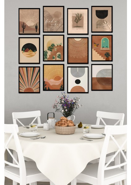 Dekorize Mdf Tablo Seti 12 Parça - Salon Oturma Odası Için Duvar Dekoru Çerçeve Görünümlü Onk 1006 13 x 17 fırsatları