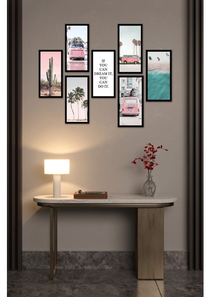 Modern Style Mutfak Model Dekorize Mdf 7 Parça Çerçeve Görünümlü Tablo Set 10206 10 x 20 fiyatları