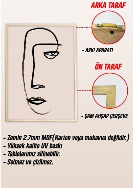 Ahşap Çerçeveli Mdf Tek Tablo Picasso Serisi (Kendi Tablo Setinizi Oluşturacağınız Liste) 23 x 32 Çerçeveli 1185 modelleri