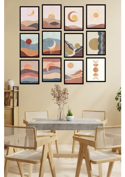 Dekorize Mdf Tablo Seti 12 Parça - Salon Oturma Odası Için Duvar Dekoru Çerçeve Görünümlü Onk Seri 1024 13 x 17 fiyatları