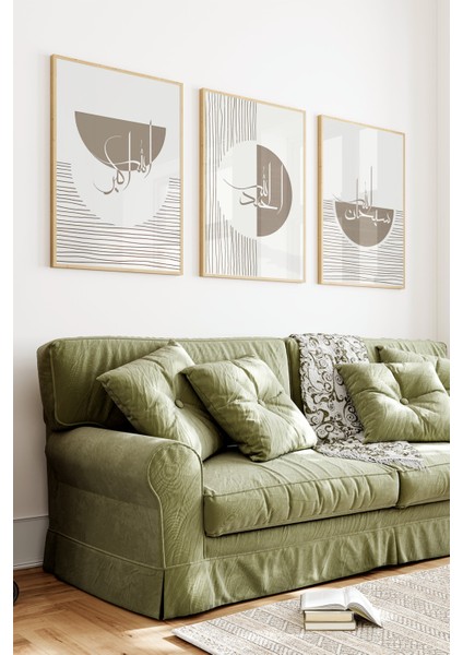 🌿 Modern Hat Yazılı 3’lü Tablo Seti - Çerçeveli 🌿 CRV1198 23 x 32 indirimleri
