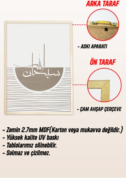 🌿 Modern Hat Yazılı 3’lü Tablo Seti - Çerçeveli 🌿 CRV1198 23 x 32