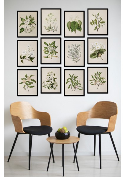 Dekorize Mdf Tablo Seti 12 Parça - Salon Oturma Odası Için Duvar Dekoru Çerçeve Görünümlü Onk Seri 1028 13 x 17