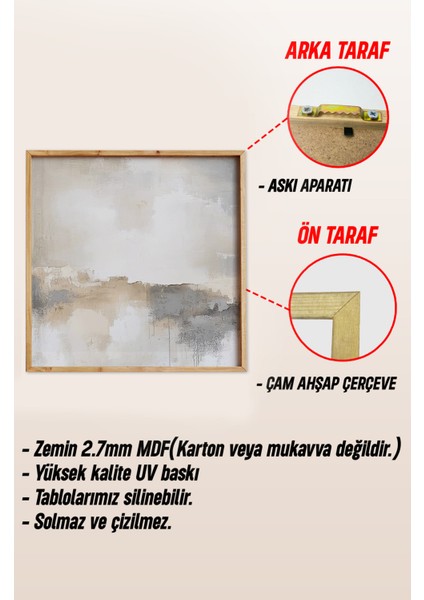 Ahşap Çerçeveli Mdf Kare Tek Tablo (Kendi Tablo Setinizi Oluşturacağınız Liste) TX1034 23 x 23