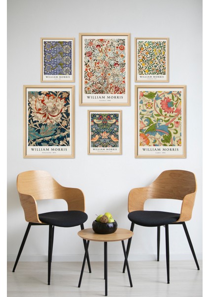 6'lı Ahşap Model 3 Adet 21X30 ve 3 Adet 13X17 Tablodan Oluşan Set Çerçeve Görünümlü 3060 55 x 38