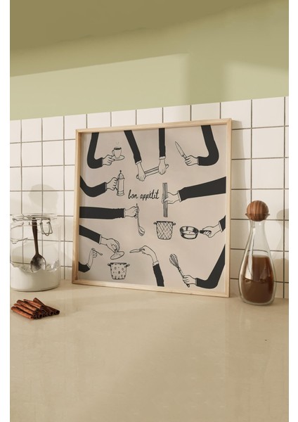 Ahşap Çerçeveli Mdf Kare Tek Tablo (Kendi Tablo Setinizi Oluşturacağınız Liste) MUTFAK03 TX1090 23 x 23 Çerçeveli TX1190 fiyatları