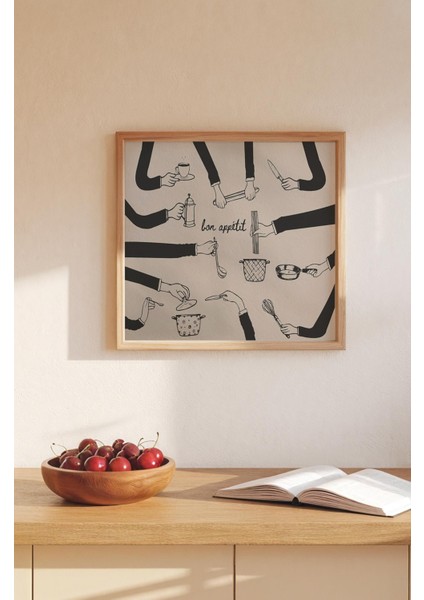 Ahşap Çerçeveli Mdf Kare Tek Tablo (Kendi Tablo Setinizi Oluşturacağınız Liste) MUTFAK03 TX1090 23 x 23 Çerçeveli TX1190 modelleri