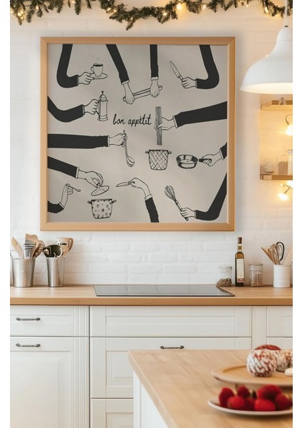 Ahşap Çerçeveli Mdf Kare Tek Tablo (Kendi Tablo Setinizi Oluşturacağınız Liste) MUTFAK03 TX1090 23 x 23 Çerçeveli TX1190 fırsatları