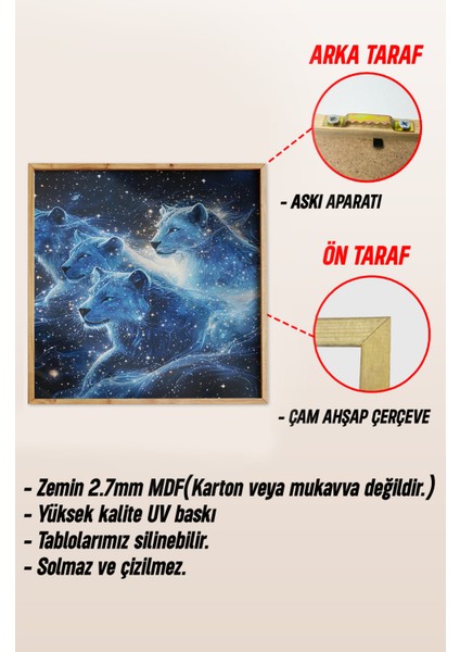 Ahşap Çerçeveli Mdf Kare Tek Tablo (Kendi Tablo Setinizi Oluşturacağınız Liste) Doğa 23 x 23 Çerçeveli TX1118