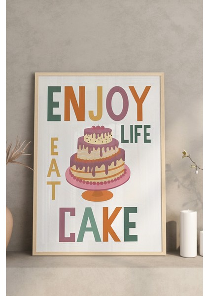 ☕ “enjoy Life Eat Cake – Time For Tea – But First Coffee” Tablo Seti (3’lü) – Uv Baskılı CRV1048 23 x 32 modelleri