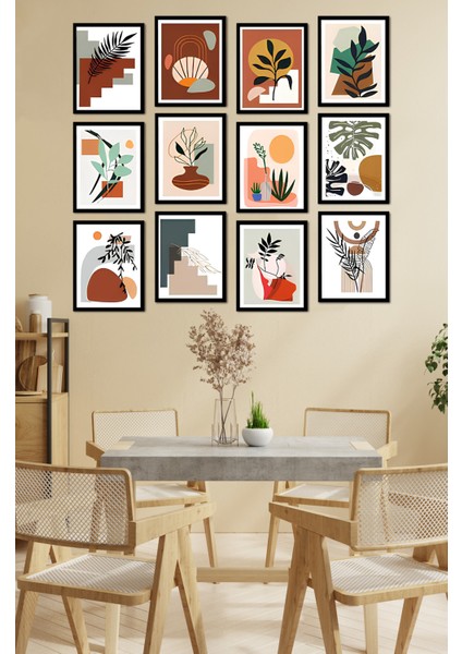 Dekorize Mdf Tablo Seti 12 Parça - Salon Oturma Odası Için Duvar Dekoru Çerçeve Görünümlü Onk Seri 1019 13 x 17 fiyatları