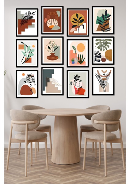Dekorize Mdf Tablo Seti 12 Parça - Salon Oturma Odası Için Duvar Dekoru Çerçeve Görünümlü Onk Seri 1019 13 x 17 modelleri
