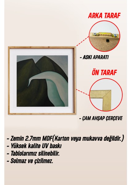 Ahşap Çerçeveli Mdf Kare Tek Tablo (Kendi Tablo Setinizi Oluşturacağınız Liste) TX1032 23 x 23