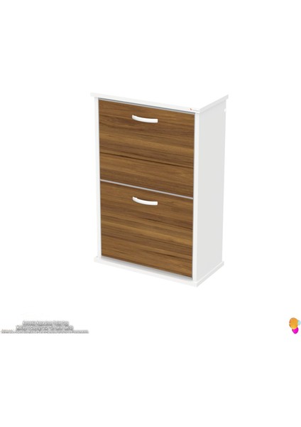 Asaf Ceviz Renk Asma Ayakkabılık Kapı Önü 2 Düşer Kapak 52 cm 4 Bölmeli Ayakkabılık 52X78X25,5 cm fırsatları