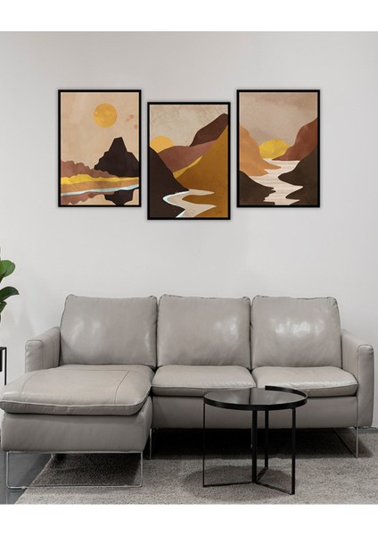 Dekorize Mdf Tablo Seti 3 Parça 3 mm - Vadi Salon Oturma Odası Için Duvar Dekoru 13 x 17
