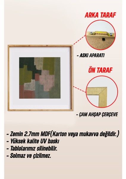 Ahşap Çerçeveli Mdf Kare Tek Tablo (Kendi Tablo Setinizi Oluşturacağınız Liste) TX1024 23 x 23