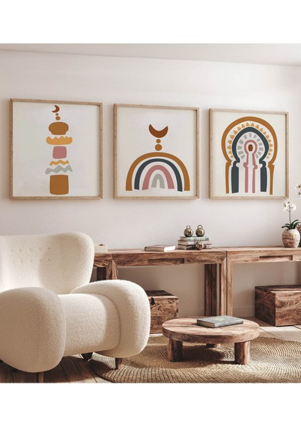 Ahşap Çerçeveli Mdf Kare Islami Tablo Seti Salon ve Oturma Odası Için KR4034 23 x 23 fırsatları