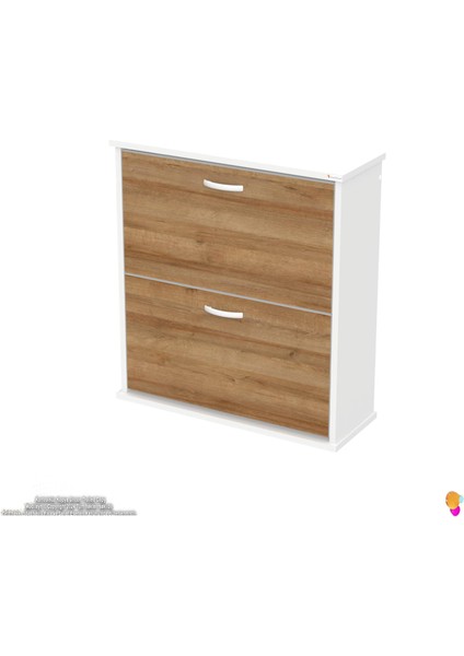 Asaf Meşe Renk Asma Ayakkabılık Kapı Önü 2 Düşer Kapak 4 Göz Bölmeli 78 cm Ayakkabılık 72X78X25,5 cm fırsatları