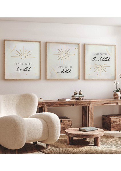 Ahşap Çerçeveli Mdf Kare Tablo Seti Salon ve Oturma Odası Için KR4015 23 x 23 fiyatları