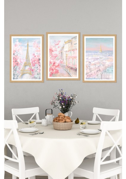 Dekorize Mdf Tablo Seti 3 Parça 3 mm -Salon ve Oturma Odası Için Çerçeve Görünümlü Duvar Dekoru 3067 13 x 17 fiyatları