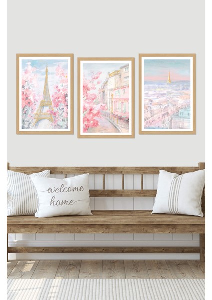 Dekorize Mdf Tablo Seti 3 Parça 3 mm -Salon ve Oturma Odası Için Çerçeve Görünümlü Duvar Dekoru 3067 13 x 17 modelleri