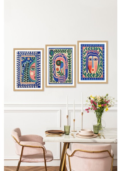 Dekorize Mdf Tablo Seti 3 Parça 3 mm - Salon Oturma Odası Için Duvar Dekoru 3062 13 x 17